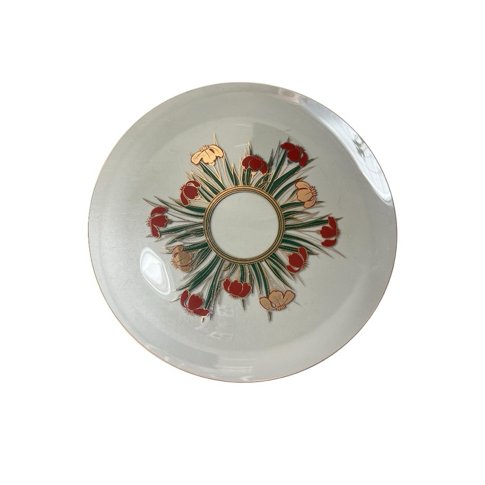 Culver Vintage MCM Iris Serving plate 22k gold plated